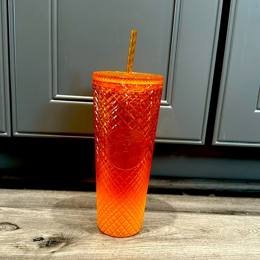 Orange starbucks cup